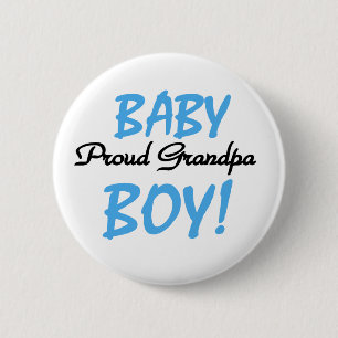 Baby Boy Proud Grandpa 6 Cm Round Badge
