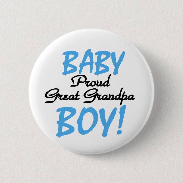 Baby Boy Proud Great Grandpa 6 Cm Round Badge (Front)