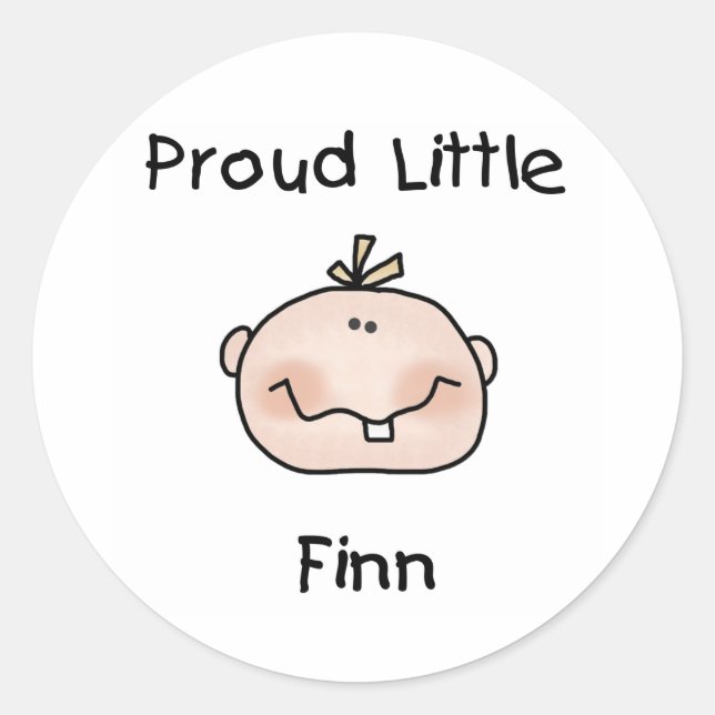 Baby Boy Proud Little Finn Classic Round Sticker (Front)