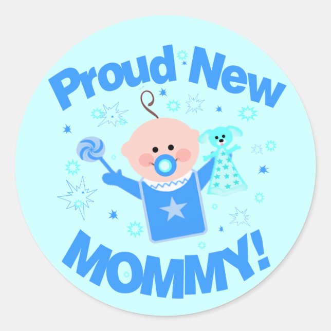 Baby Boy Proud Mum Sticker (Front)