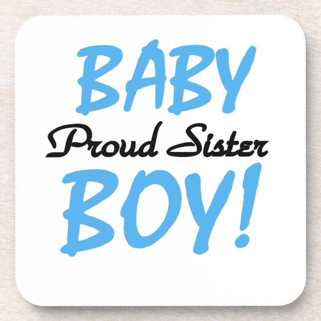 Baby Boy Proud Sister Gifts Coaster (Front)