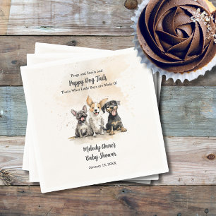 Baby Boy Puppy Dog Tails Baby Shower Napkin
