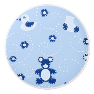 Baby-boy Quilt Pattern Ceramic Knob