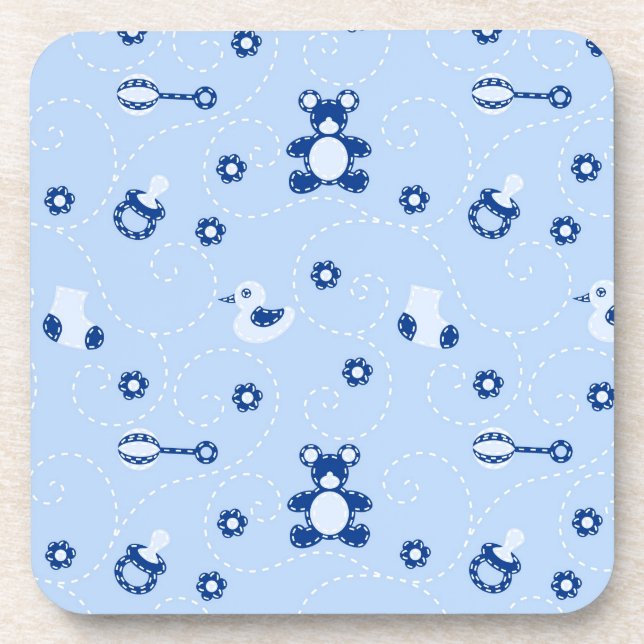 Baby-boy Quilt Pattern Coaster (Front)