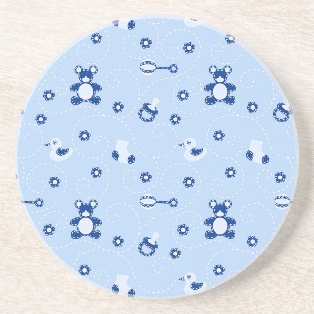 Baby-boy Quilt Pattern Coaster (Front)