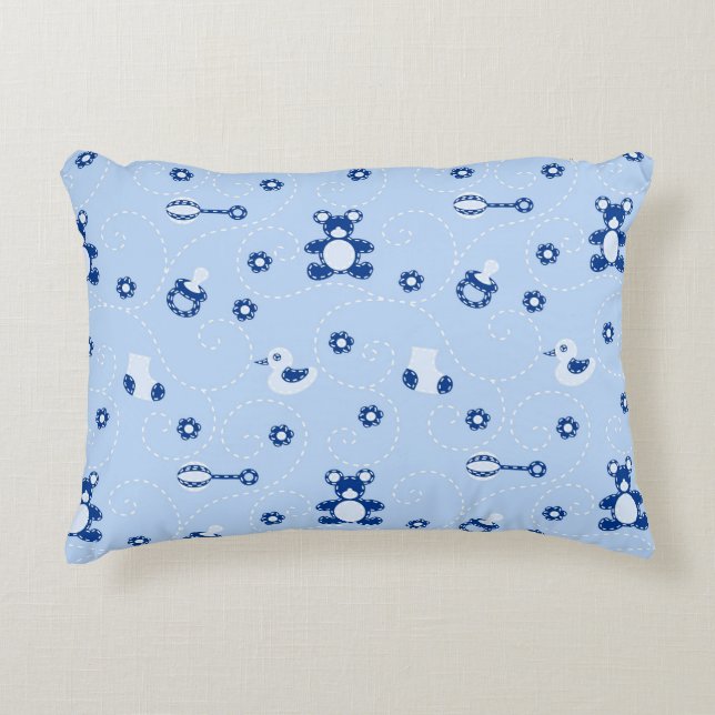 Baby-boy Quilt Pattern Decorative Cushion (Front)