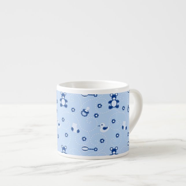 Baby-boy Quilt Pattern Espresso Cup (Front Right)