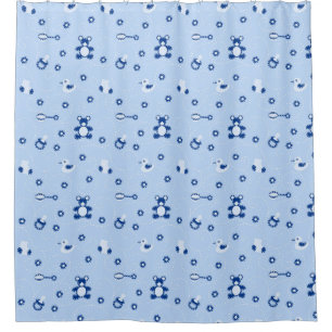 Baby-boy Quilt Pattern Shower Curtain
