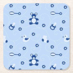 Baby-boy Quilt Pattern Square Paper Coaster