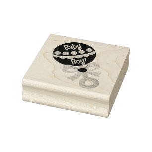 Baby Boy Rattle Rubber Stamp