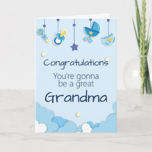 Baby Boy Reveal Announcement Grandma