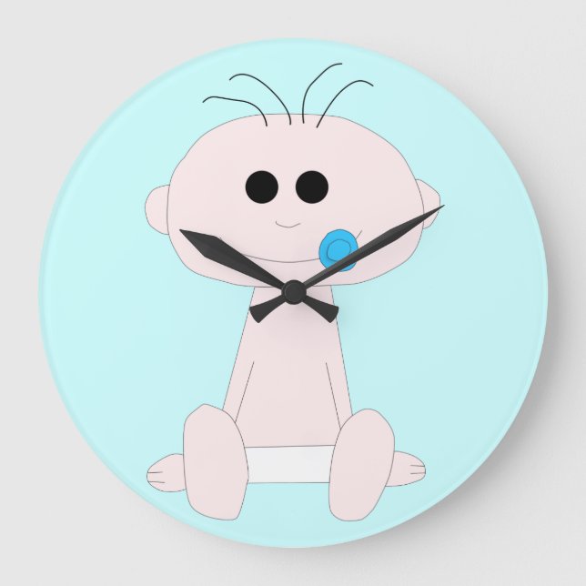 Baby Boy Round Clock (Front)