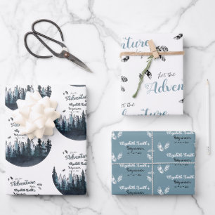 Baby boy Rustic adventure babyshower Wrapping Paper Sheet