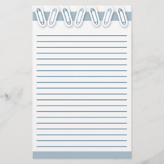 Baby Boy Safety Pin Stationery