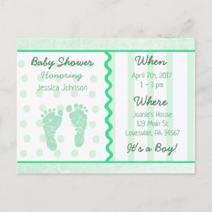 Baby Boy Sage Green Baby Shower Invitation