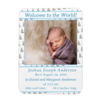 Baby Boy Sailboats Themed Birth Announcement
