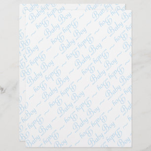 Baby Boy Script in Light Blue Text on White