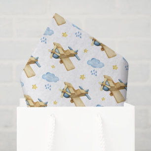 Baby Boy Shower, Aeroplanes Tissue Paper