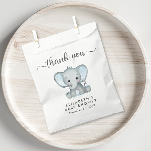 Baby Boy Shower Blue Elephant Thank You Favour Bag