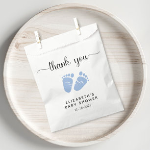 Baby Boy Shower Blue Feet Thank You Favour Bag