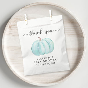Baby Boy Shower Blue Pumpkin Thank You Favour Bag