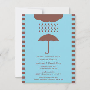 Baby Boy Shower Blue Umbrella Invitation