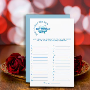 Baby boy shower blue watercolor Game Stationery