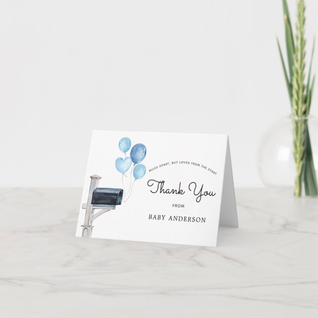 Baby Boy Shower by Mail Thank You Card (Front)