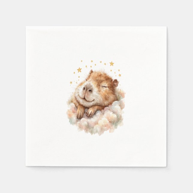Baby Boy Shower • Capybara Design Napkin (Front)