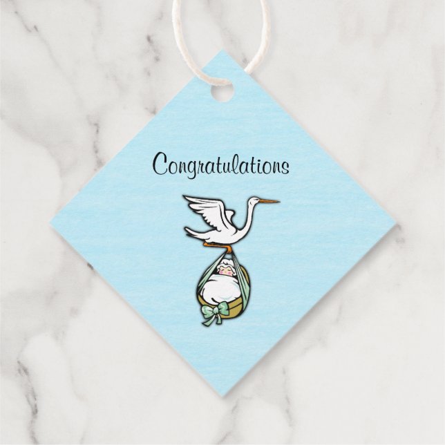 Baby Boy Shower Favour Tags (Back)