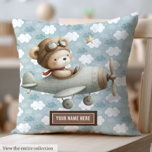Baby Boy Shower Gift Idea Teddy Bear Pilot Pillow