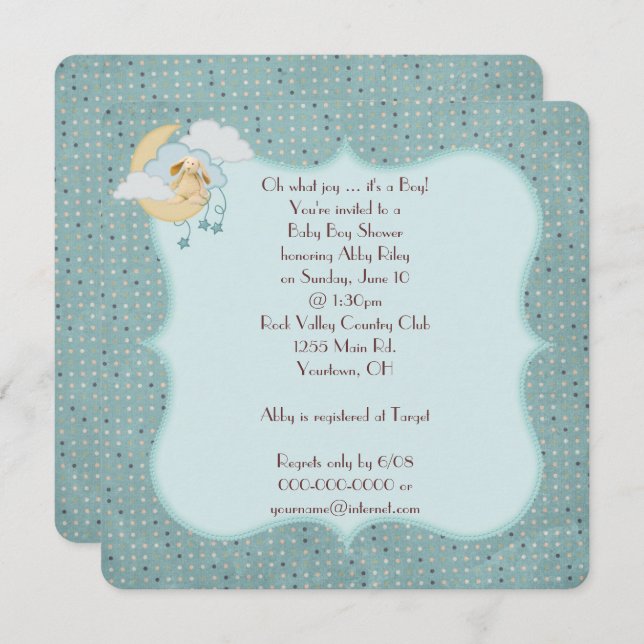 Baby Boy Shower Invitation (Front/Back)