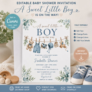 Baby Boy Shower Invitation Baby Shower Invite
