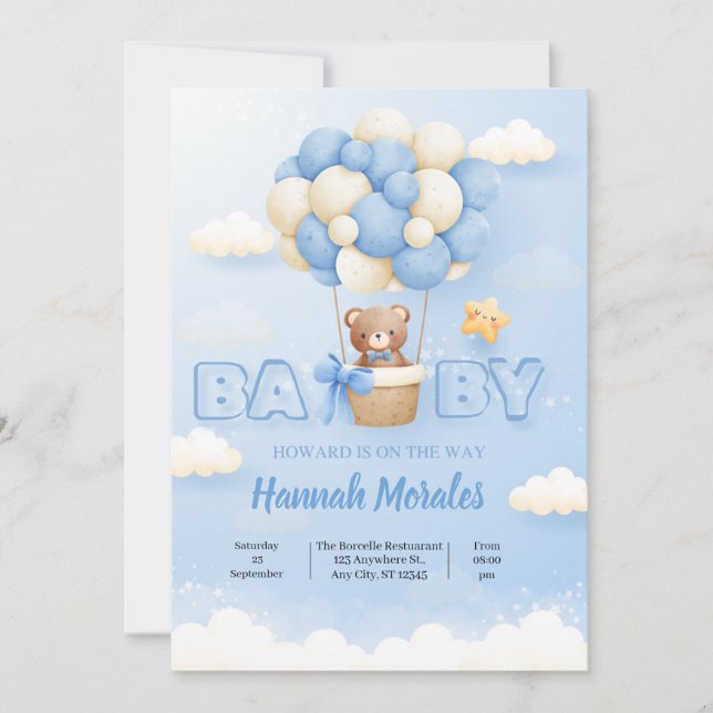 baby boy shower invitations (Front)