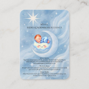 Baby Boy Shower Invite Moonlight Stars Watercolor