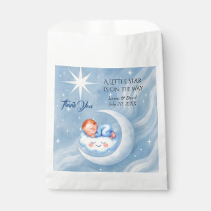 Baby Boy Shower Invite Moonlight Stars Watercolor Favour Bag