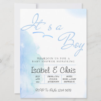 Baby BOY shower, Modern frame Invitation