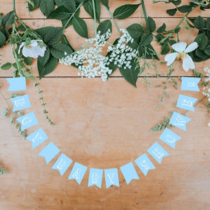 Baby Boy Shower Party Blue Bunting