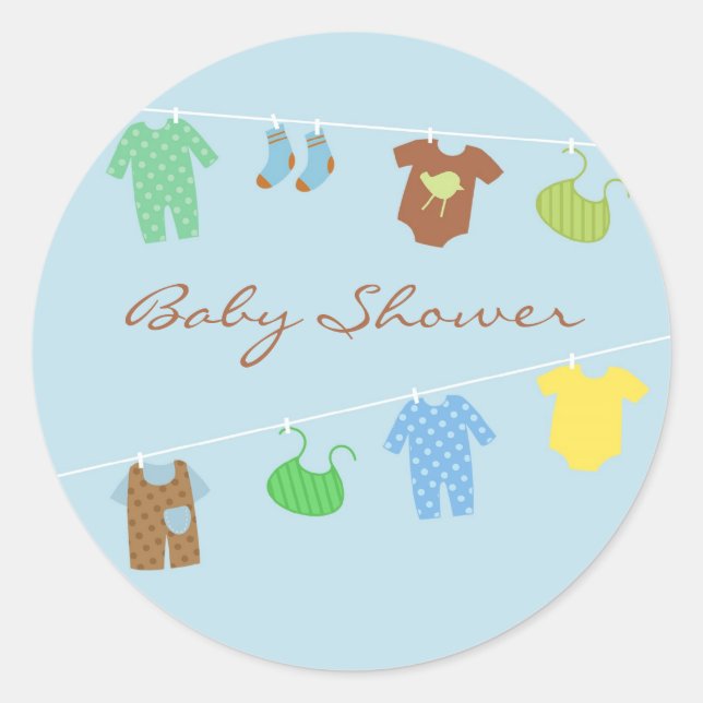 Baby Boy Shower Sticker (Front)
