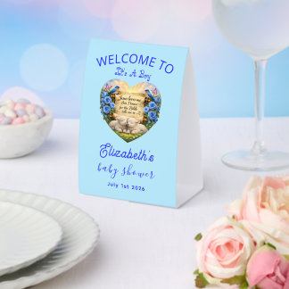 Baby Boy Shower Table Tent Sign