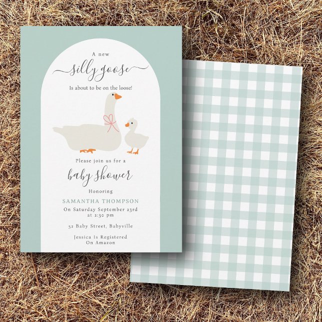 Baby Boy Silly Goose on the Loss Baby Shower Invitation (Baby Boy Silly Goose on the Loss Baby Shower Invitation)