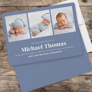 Baby Boy Simple Photo Collage Blue