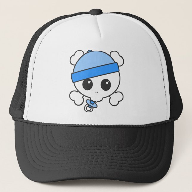 Baby Boy Skully Trucker Hat (Front)
