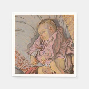Baby Boy Sleeping on a Pillow Napkin