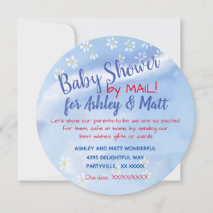 Baby Boy Soft Daisies Watercolor Baby Shower Invitation