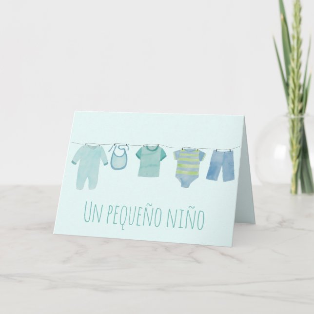 Baby Boy Spanish Congratulations Card (Front)
