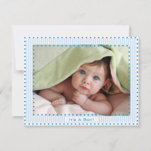 Baby Boy Stripes & Dots Baby Picture Announcement