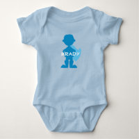 Baby Boy Superhero Blue Silhouette Personalised