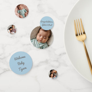 Baby Boy Table Confetti – Custom Photo & Name