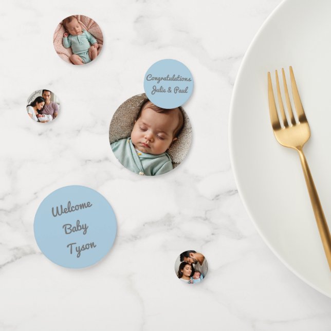 Baby Boy Table Confetti – Custom Photo & Name (Group)